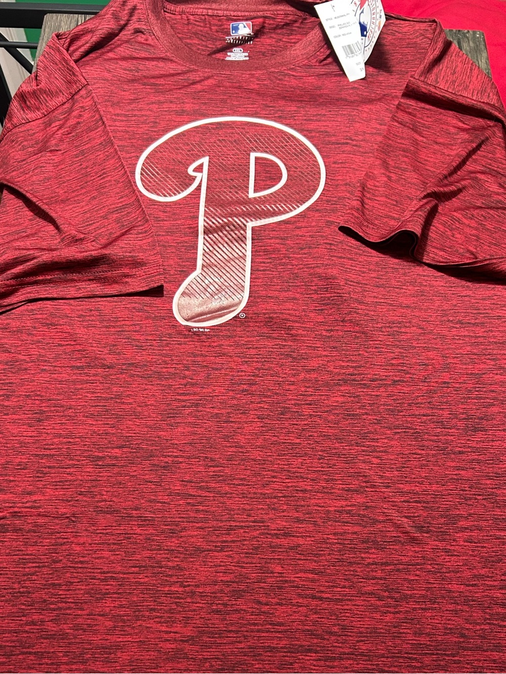 MLB Philadelphia Phillies Red Heather Performance Tee Shirt Az 3XL or 3XT  NWT